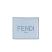 Fendi Logo Leather Compact Wallet Blue
