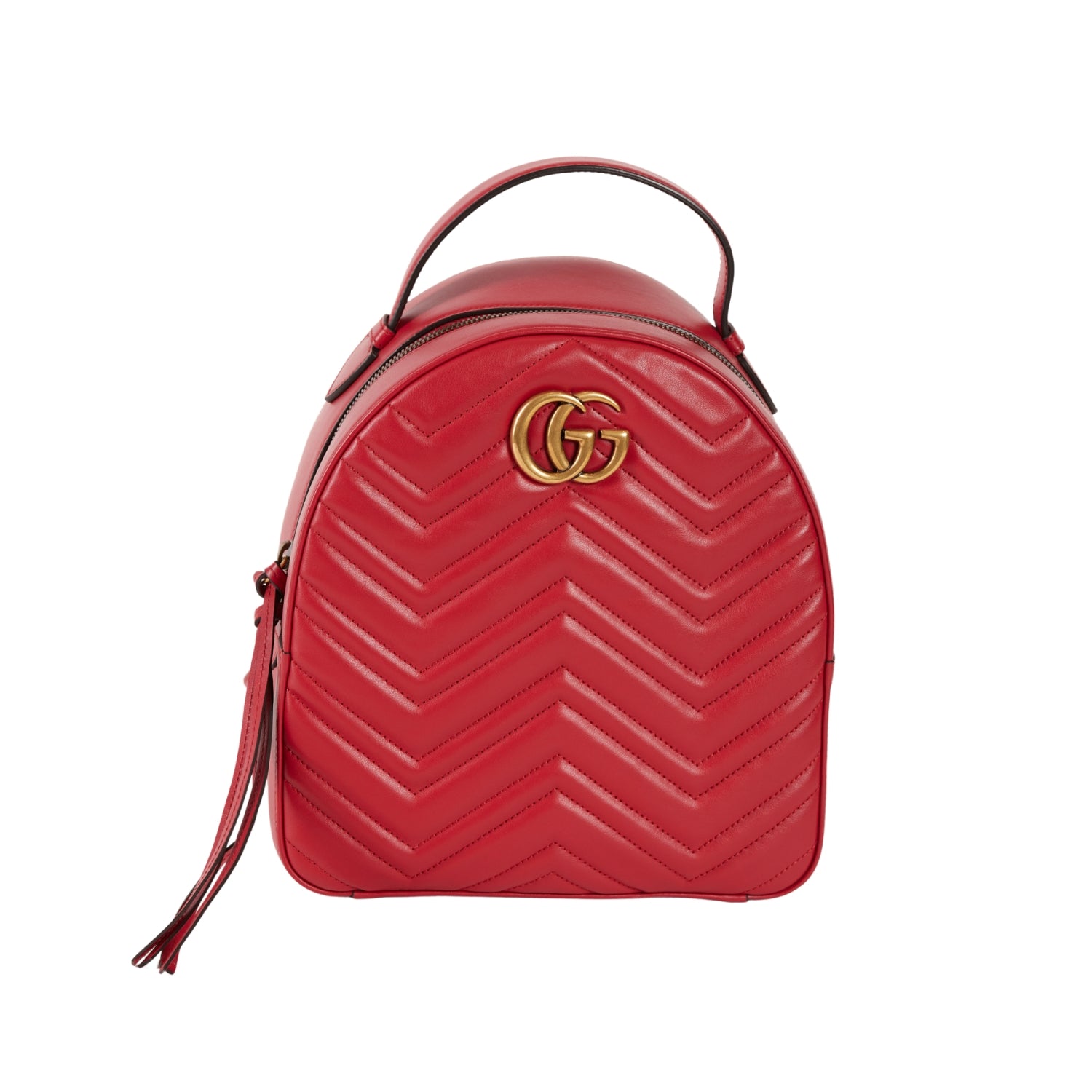 Gucci GG Marmont Leather Backpack Red