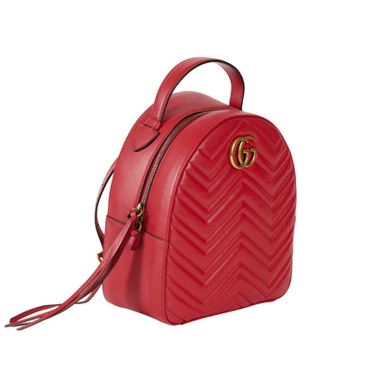 Gucci GG Marmont Leather Backpack Red