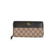 Gucci Marmont Bi Color Zip Around Wallet Beige and Black Leather