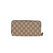 Gucci Marmont Bi Color Zip Around Wallet Beige and Black Leather