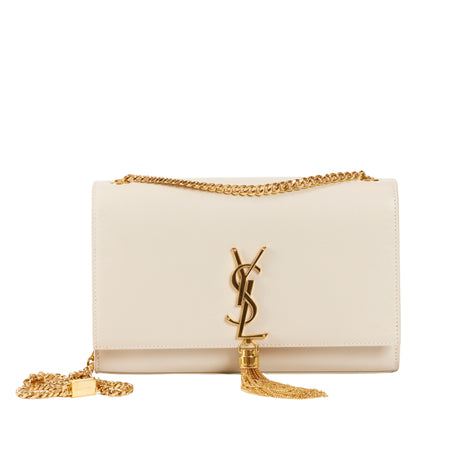 YSL Kate Tassel Medium Vintage Blanc