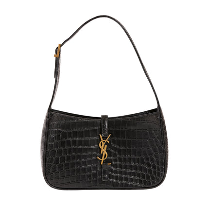 YSL Le 5 a 7 Black Croc