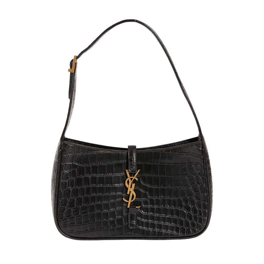 YSL Le 5 a 7 Black Croc