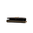YSL Line V Stitch Leather Compact Wallet Black