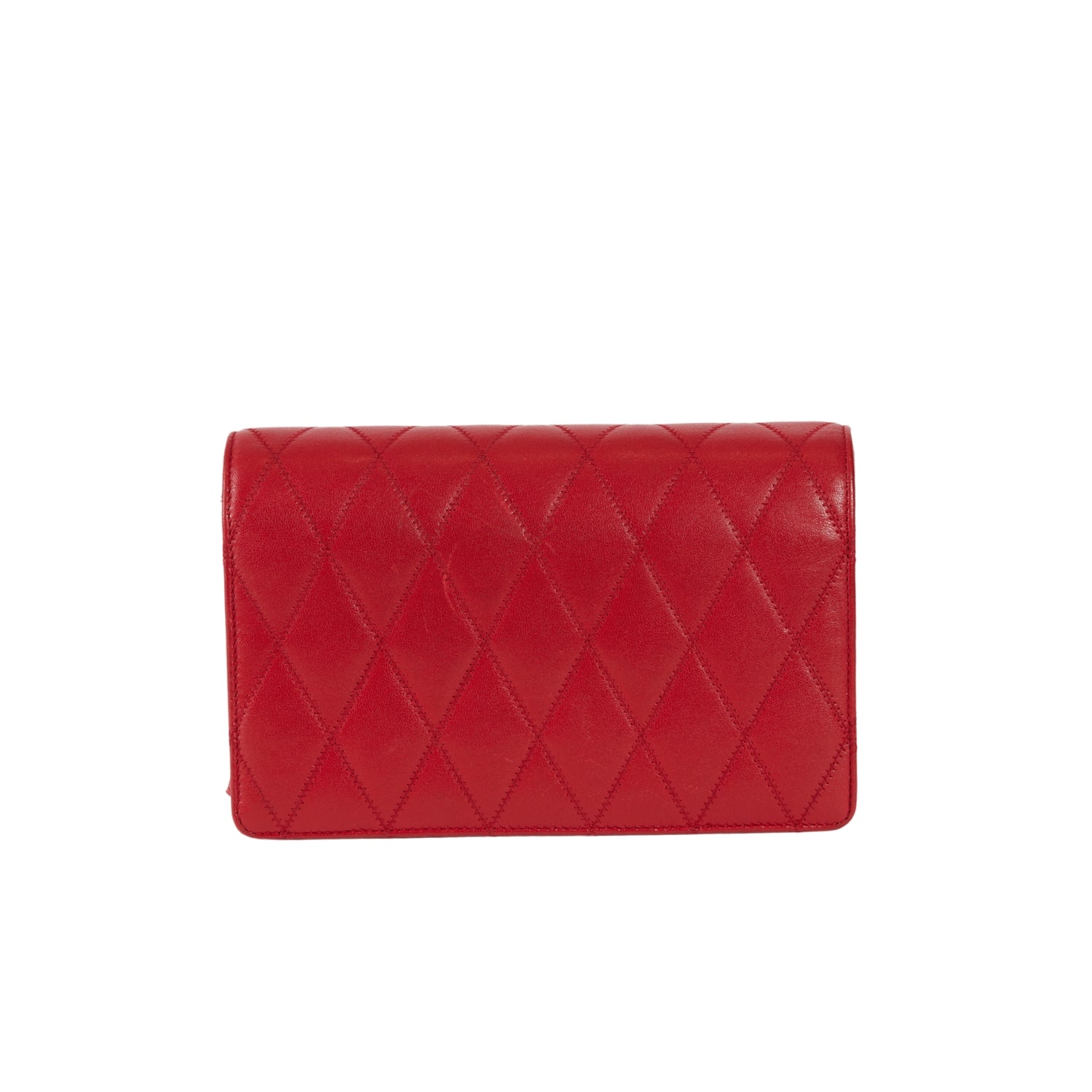 YSL Paris Angie Leather Chain Shoulder Bag Red