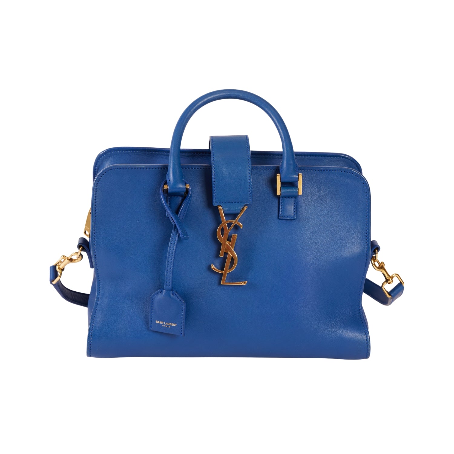 YSL Paris Baby Cabas Leather Blue