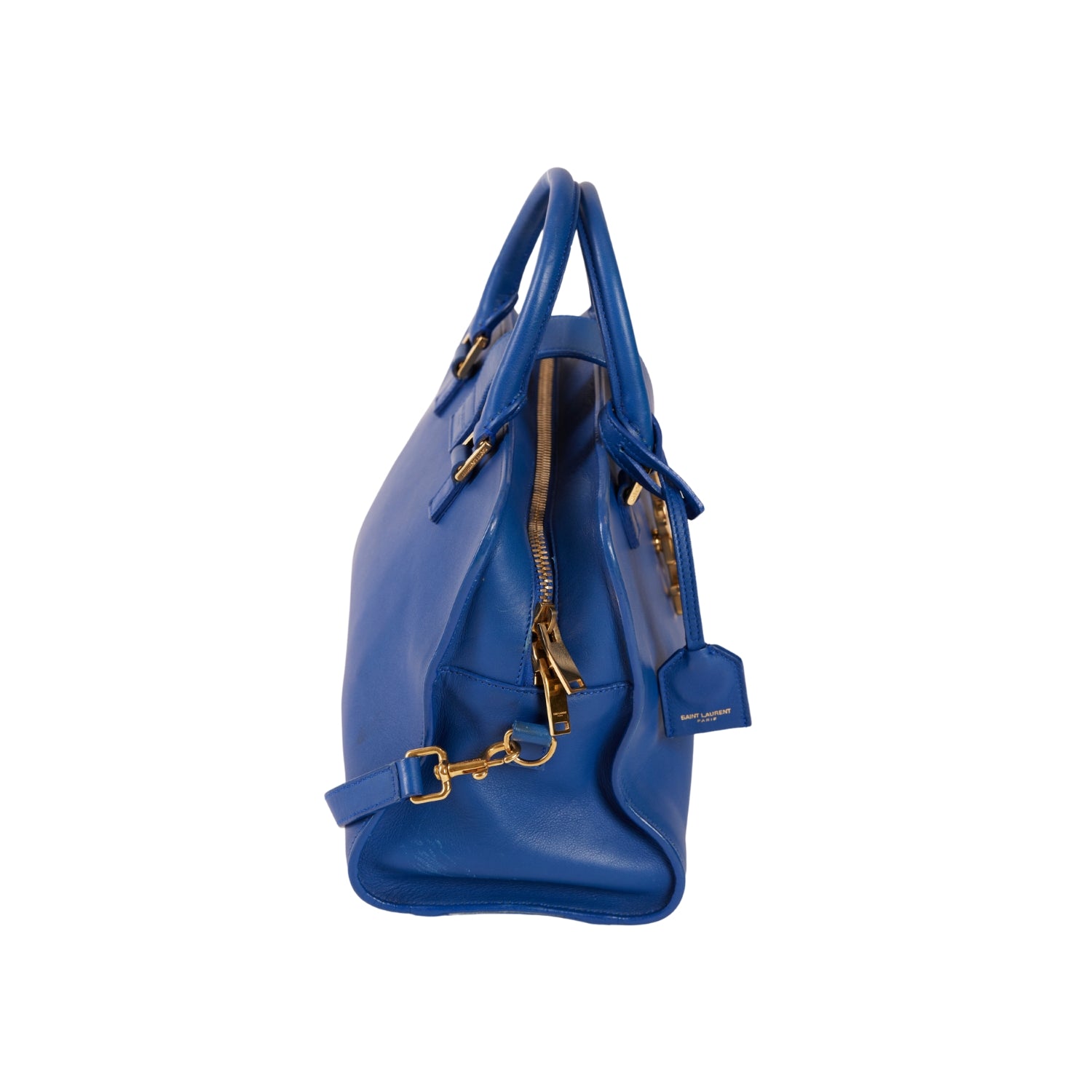 YSL Paris Baby Cabas Leather Blue
