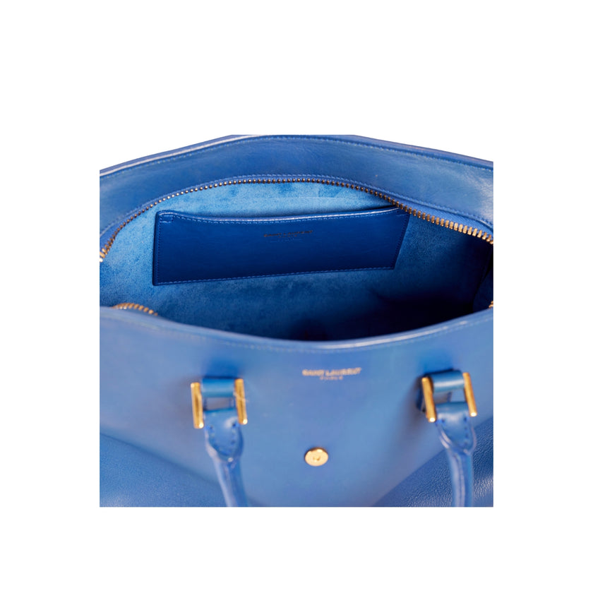 YSL Paris Baby Cabas Leather Blue