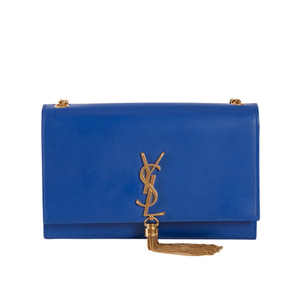 YSL Paris Classic Kate Leather Chain Shoulder Bag Blue