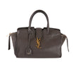 YSL Paris Downtown Cabas Leather 2 Way Handbag Gray with Strap