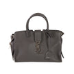 YSL Paris Downtown Cabas Leather + Suede 2 Way Handbag Gray with Strap