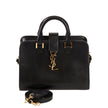 YSL Paris Navy Cabas Leather 2 Way Handbag Black