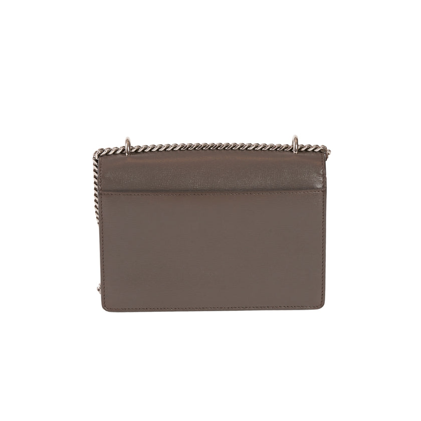 YSL Paris Sunset Leather Shoulder Bag Gray