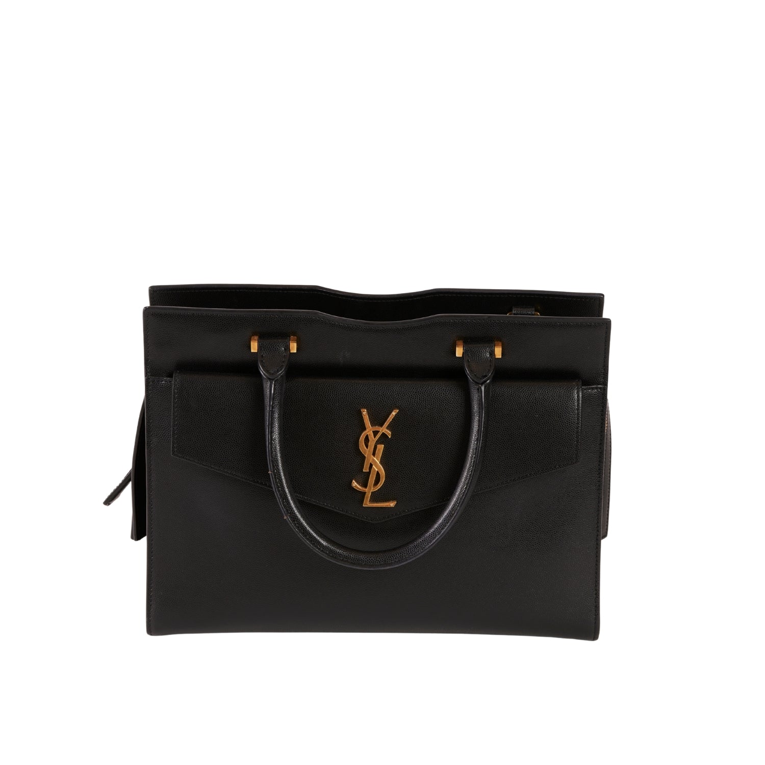 YSL Paris Uptown Leather Handbag Black