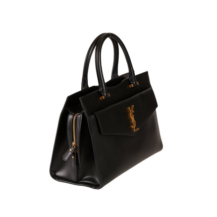 YSL Paris Uptown Leather Handbag Black