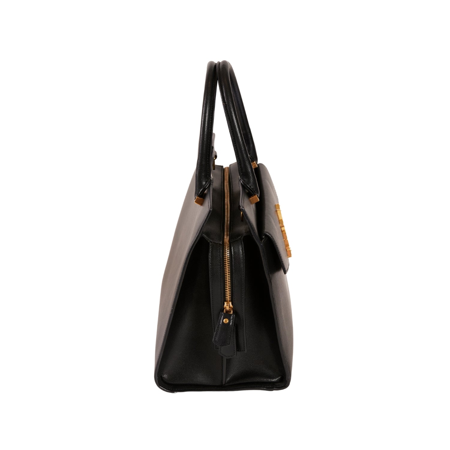 YSL Paris Uptown Leather Handbag Black
