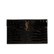 YSL Uptown Pouch Black Crocodile