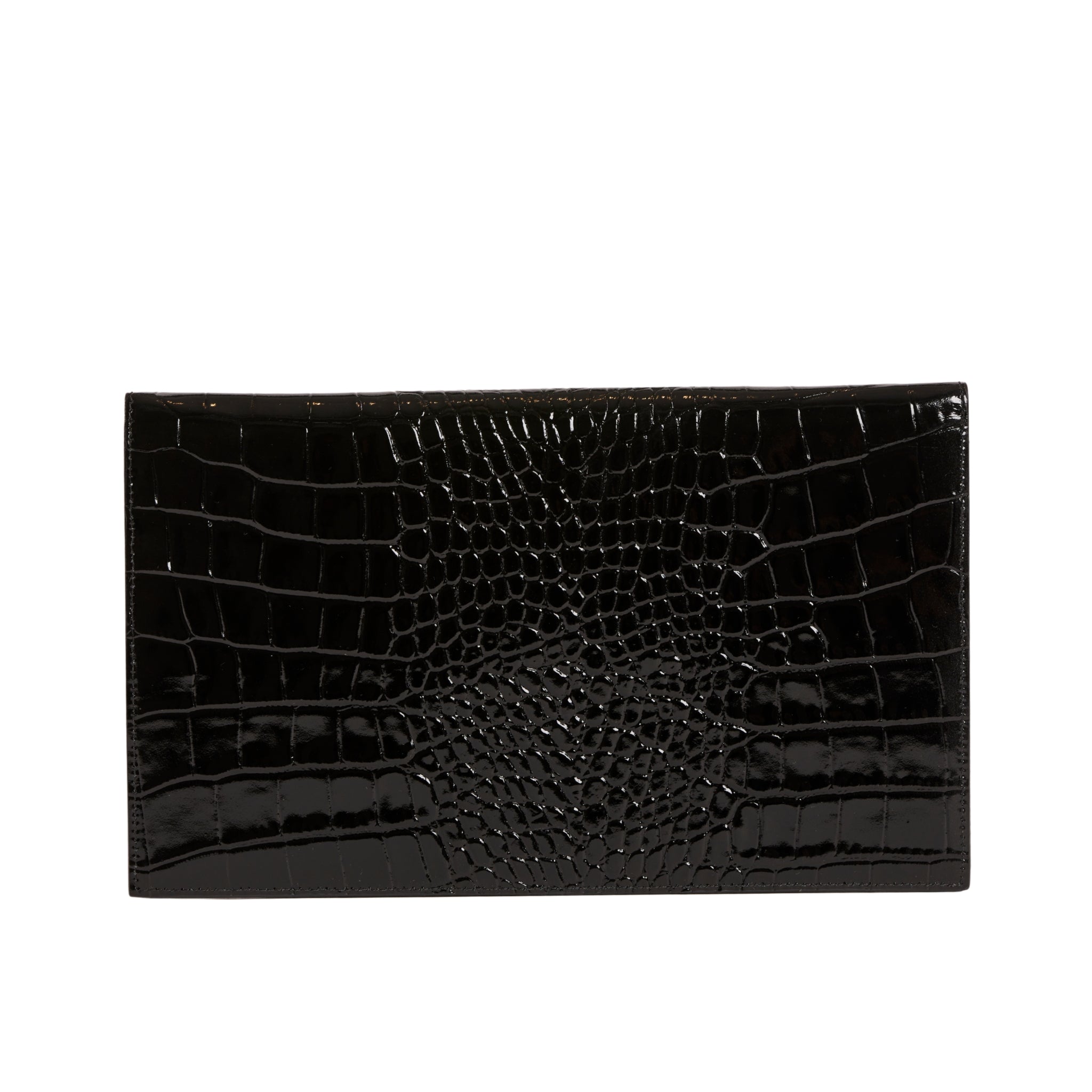 YSL Uptown Pouch Black Crocodile