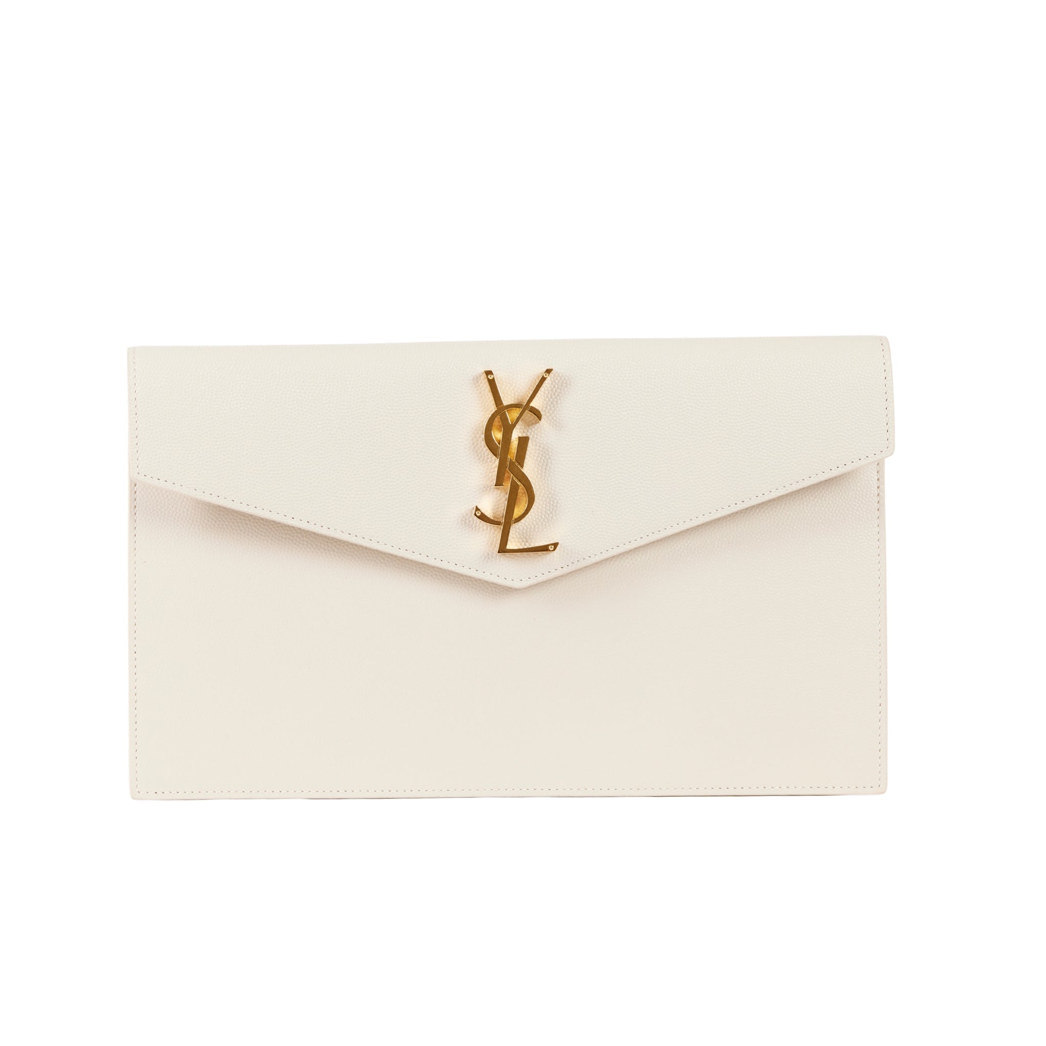 YSL Uptown Pouch Vintage Blanc