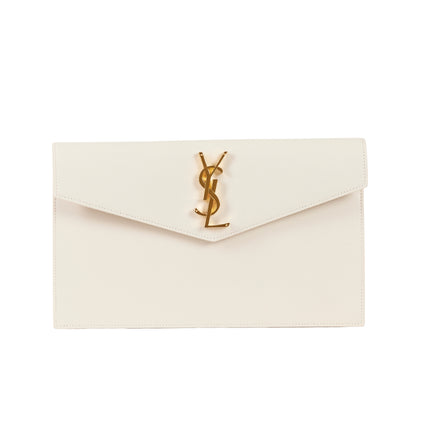 YSL Uptown Pouch Vintage Blanc