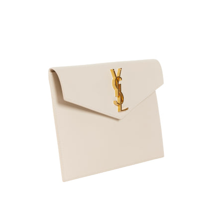 YSL Uptown Pouch Vintage Blanc