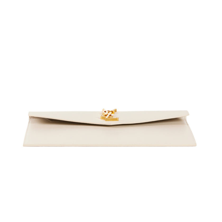 YSL Uptown Pouch Vintage Blanc